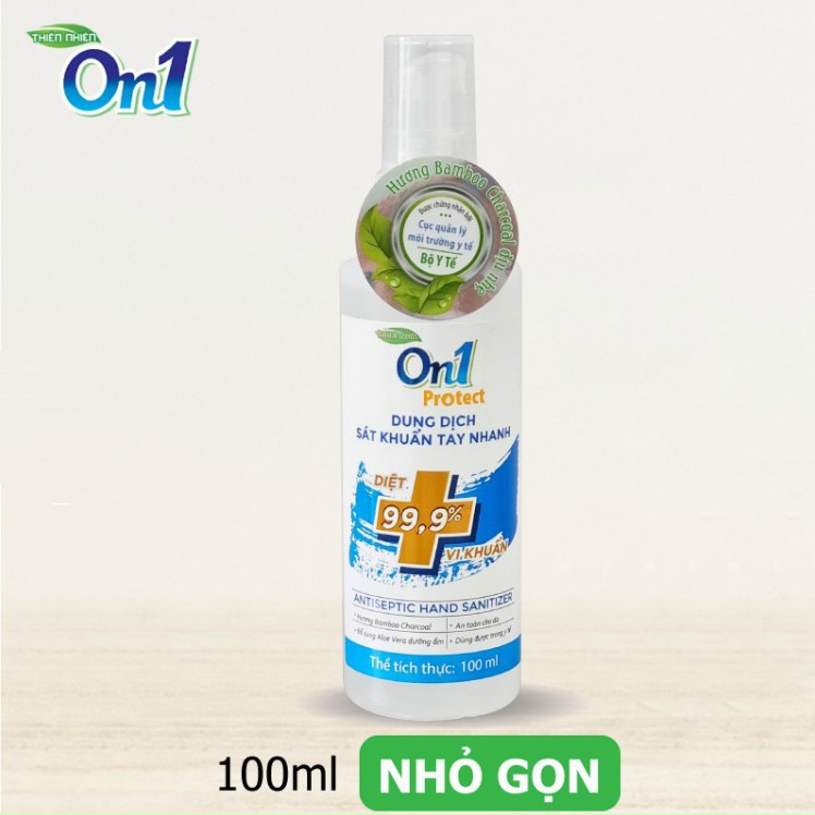 Dung dịch rửa tay khô On1 dạng xịt 100ml tiện lợi - hương Bambo Charcoal